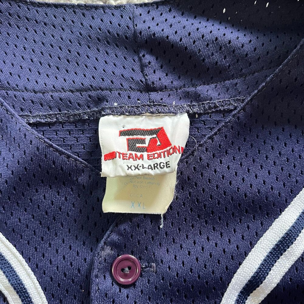 Vintage 90s UNC North Carolina Tar Heels Baseball Jersey Mesh Button Up 2XL - Picture 3 of 6
